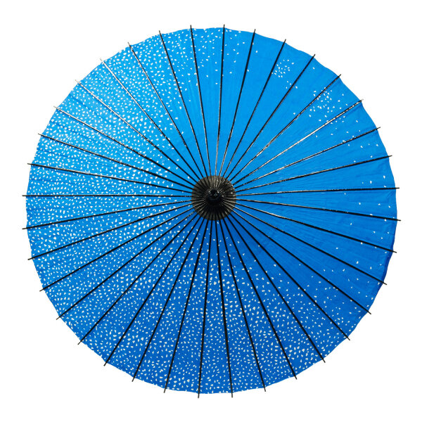 Sonnenschirm Papier / Bambus Kirschbl&uuml;te 42 x 80 cm, Farbe Blau