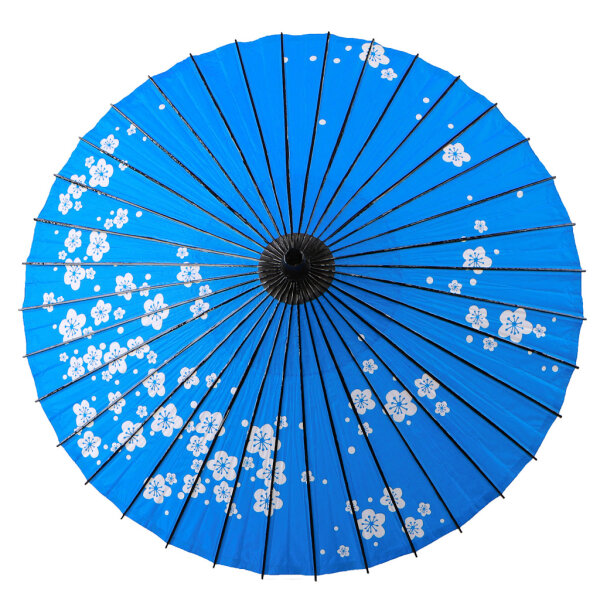 Sonnenschirm Papier / Pflaumenbl&uuml;te 42 x 80 cm, Farbe Blau
